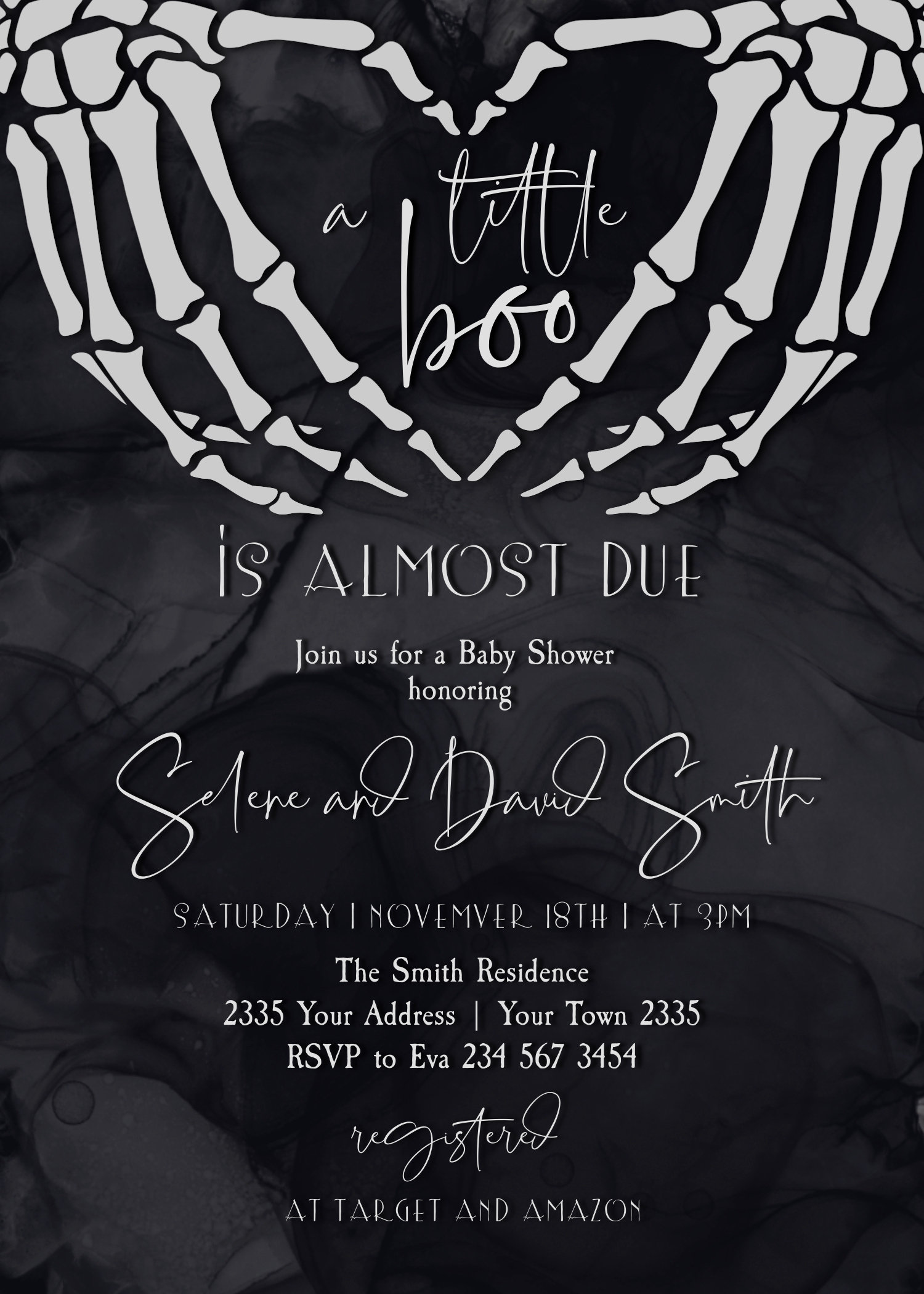 Editable Halloween Baby Shower Invitation Set. Gothic Baby Etsy