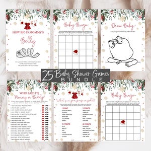 Editable Santa Baby Shower Games Bundle. Santa Baby Clothes Game Pack. Laundry Holiday Christmas Winter Baby Shower Activity Games.