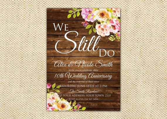 Free Printable Wedding Vow Renewal Invitations