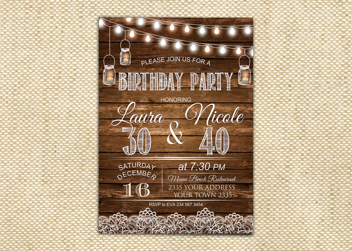 Adult Joint Birthday Invitation. Joint Birthday Party | Etsy