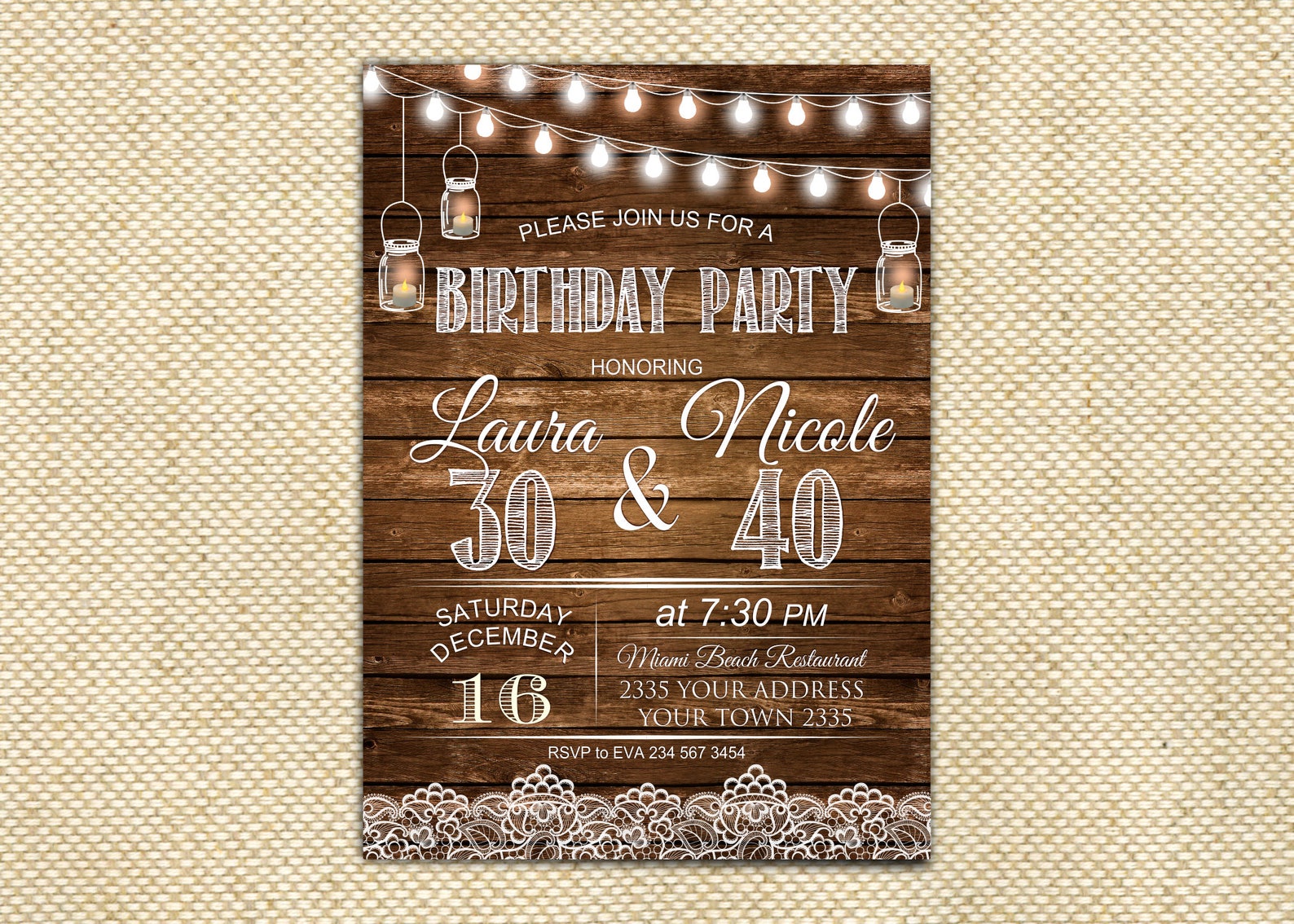Adult Joint Birthday Invitation. Joint Birthday Party Etsy