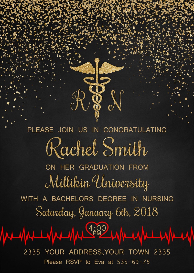 Nursing Graduation Invitation. Registered Nurse Invitation. RN Etsy
