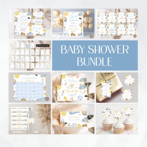 Editable Splish Splash Baby Shower Bundle. Blue Beach Summer Boy Baby Shower Invite. Tropical Summer Boy Blue Pool Surf Beach Bundle.