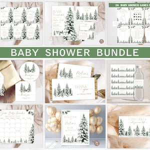 Editable Christmas Baby Shower Bundle. Baby It&#39;s Cold Outside Baby Shower Set. Winter Wonderland Baby Shower Games Bundle. Gender Neutral.