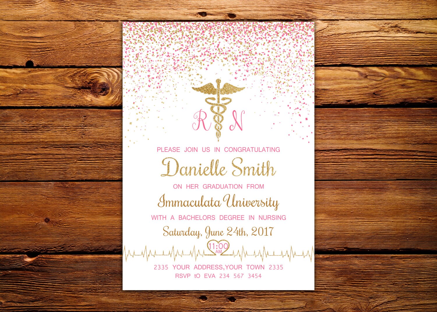 Nursing Graduation Invitation. Registered Nurse Invitation. Etsy