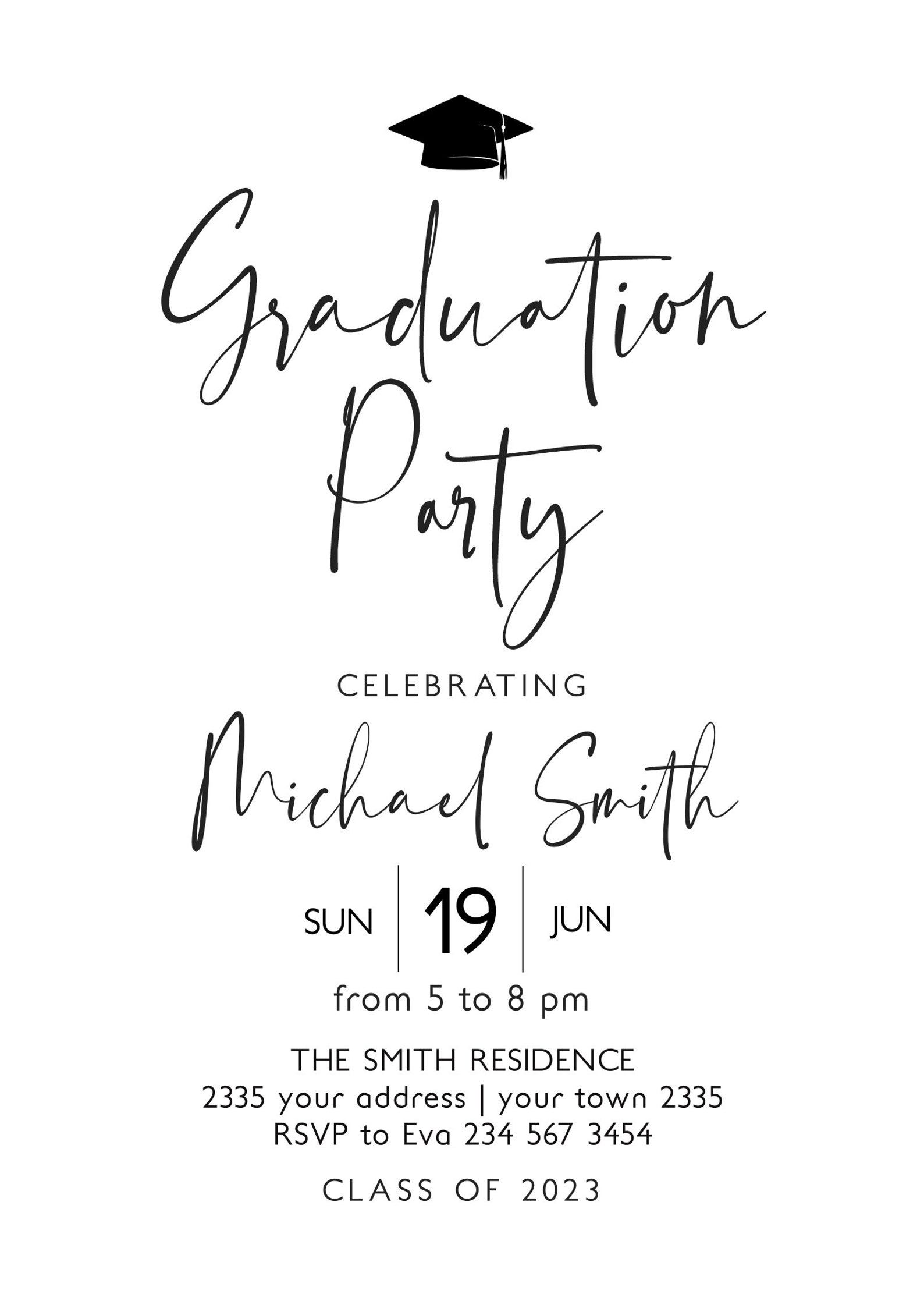 Editable Graduation Party Invitation With Photo. Graduation Etsy