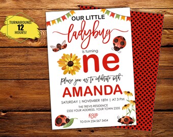 Ladybug Invitation Etsy Ladybug Invitation Etsy