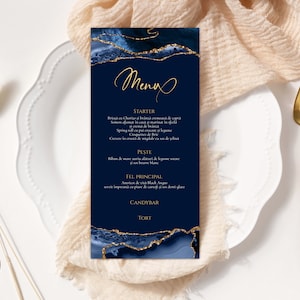 Menú editable de comida para la fiesta de cumpleaños real. Menú de comida real. Celebración Real del Rey Príncipe. Glamour con purpurina dorada. Menú de comida del restaurante.