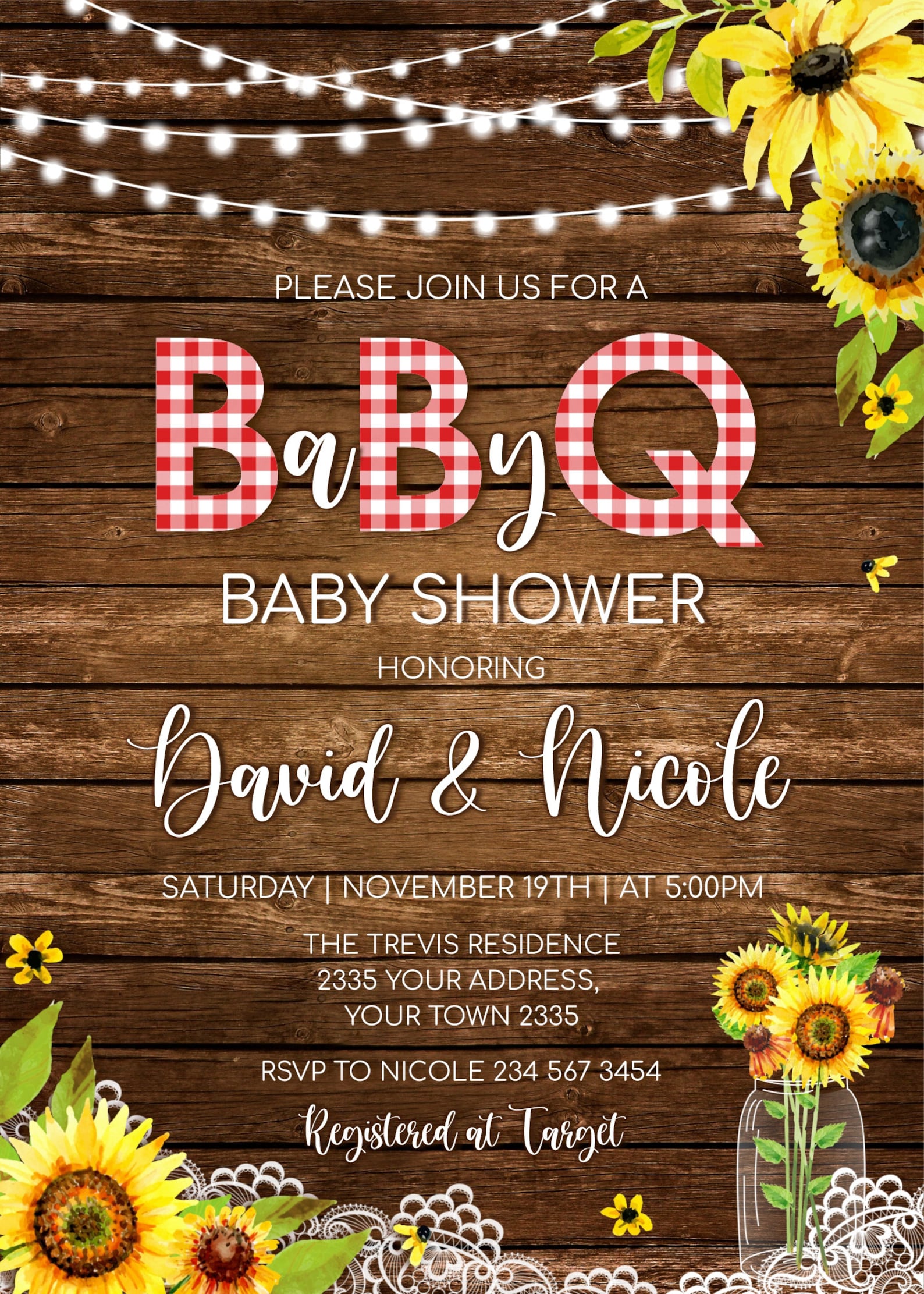 Editable BBQ Baby Shower Invitation. Babyq Baby Shower | Etsy