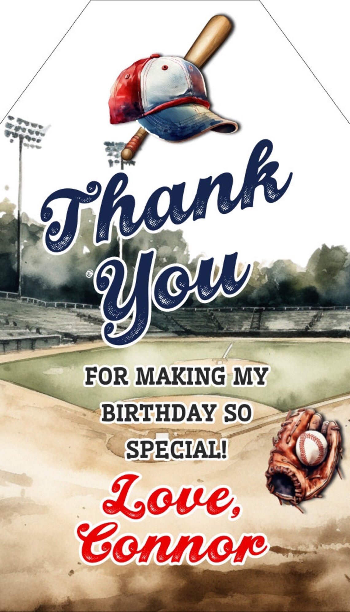 Baseball Birthday Thank You Tags, Rookie of the Year (digital) - Etsy