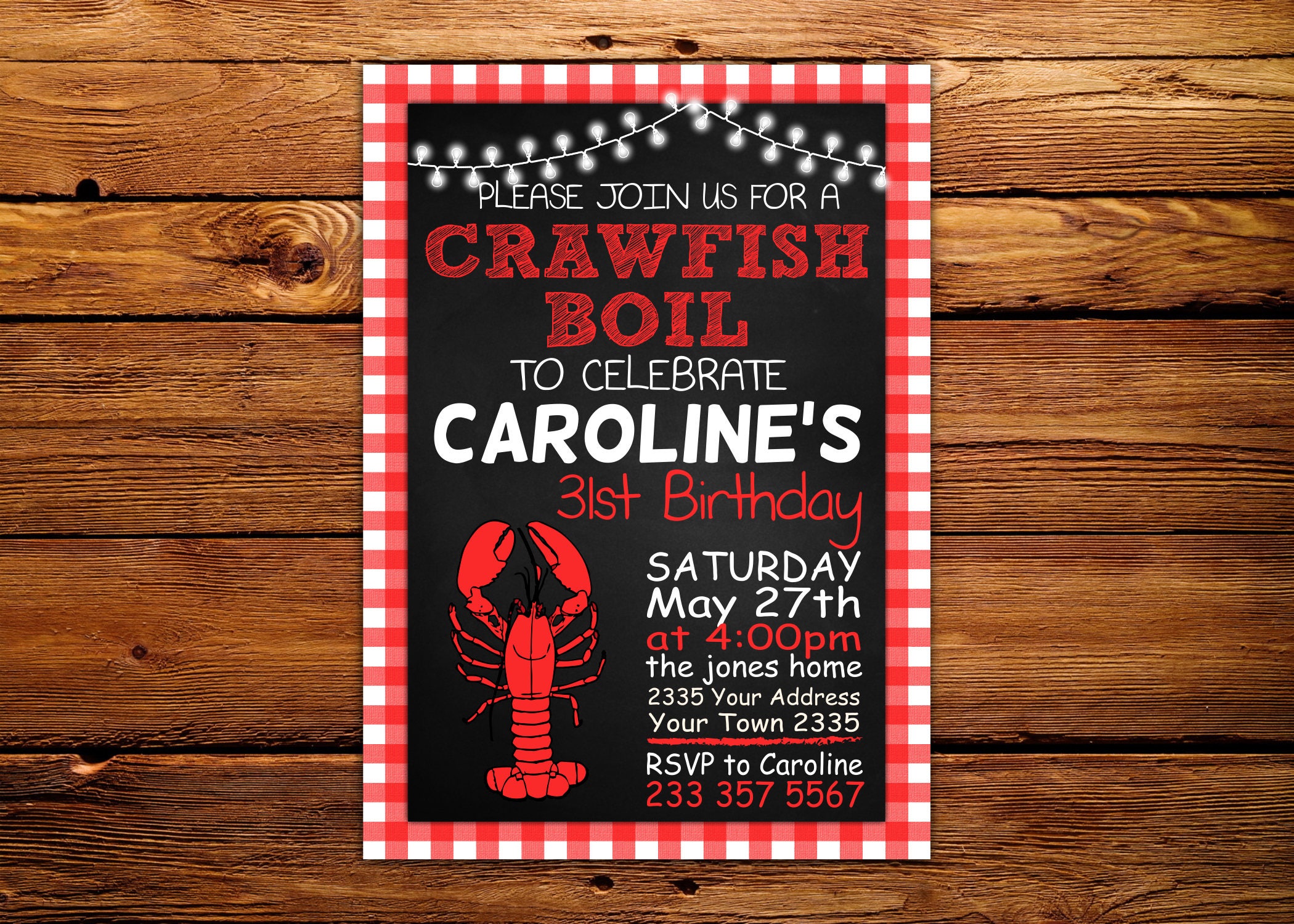 Crawfish Boil Invitations. Crawfish Boil Birthday Invitations. | Etsy