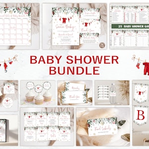 Editable Santa Baby Shower Bundle. Santa Baby Clothes Set. Santa Baby Shower Games Bundle. Laundry Holiday Christmas Winter Baby Shower.