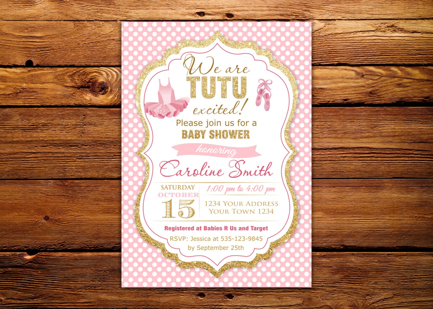 Girls Baby Shower Invitations. Tutu Baby Shower Invitations. Etsy