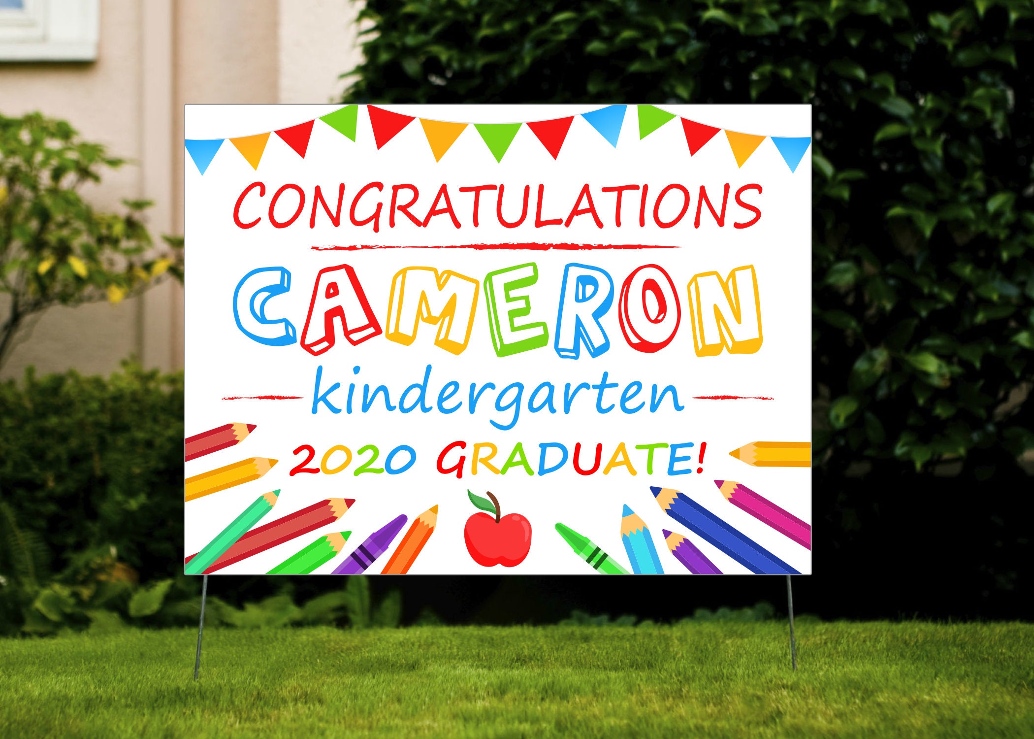 kindergarten graduation yard sign quarantine grad sign