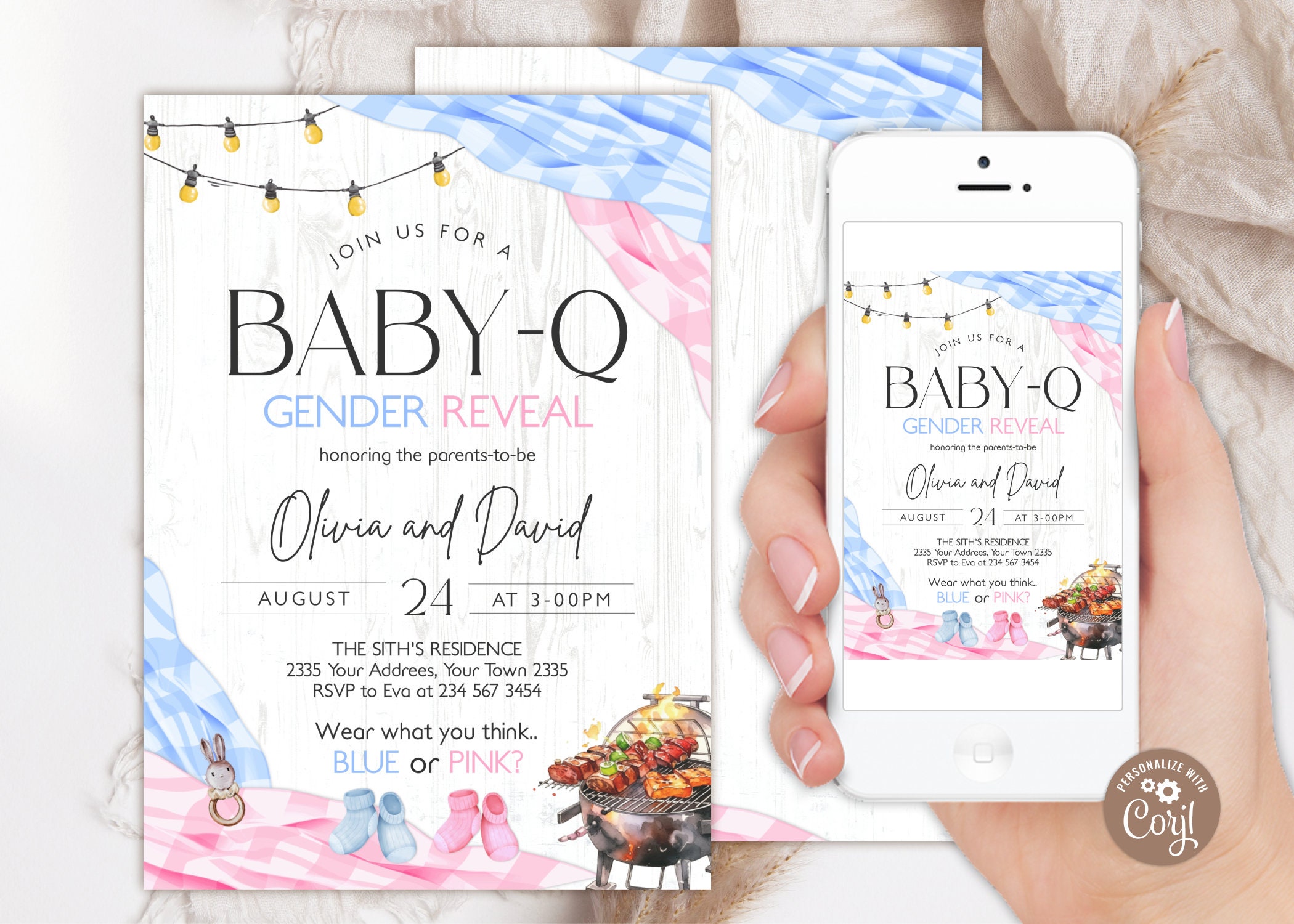 Gender Reveal Party Invitation 