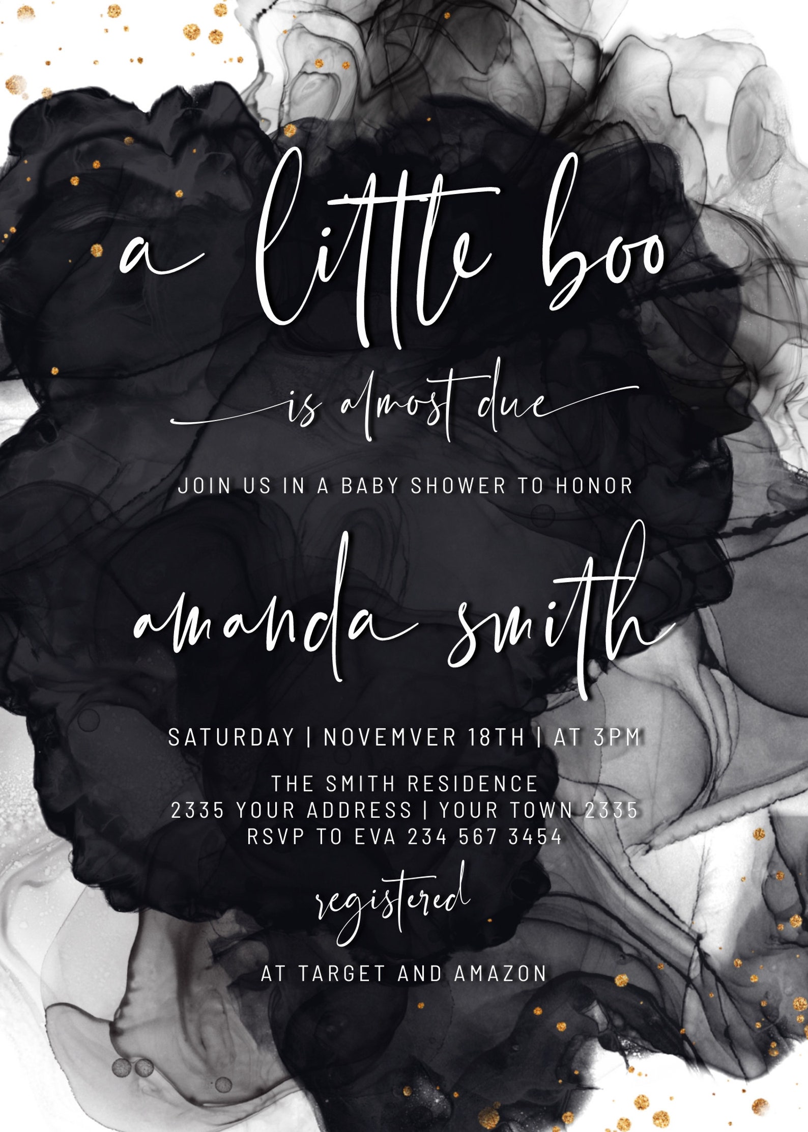 Editable Halloween Baby Shower Invitation. A Little Boo is Etsy