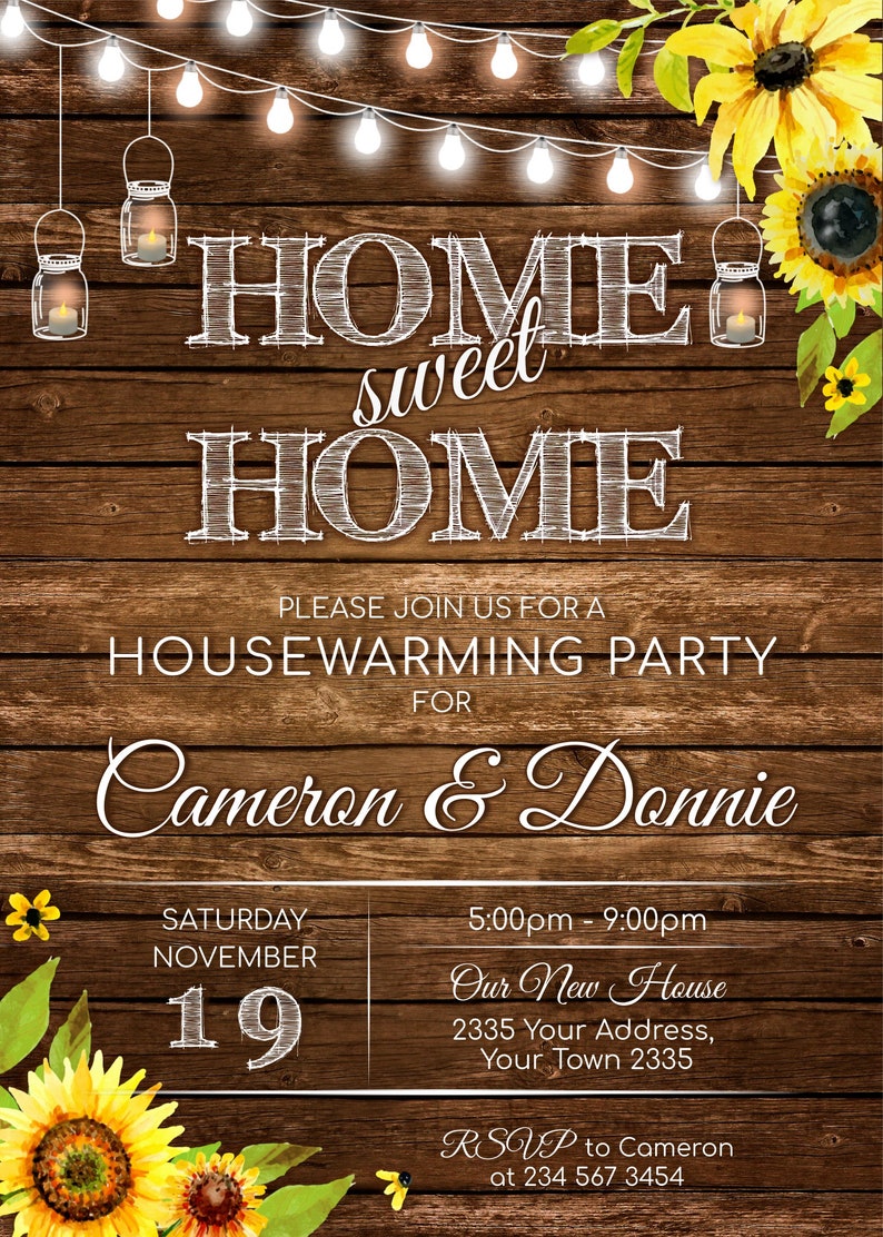 Editable Housewarming Party Invitation. Rustic Housewarming Etsy