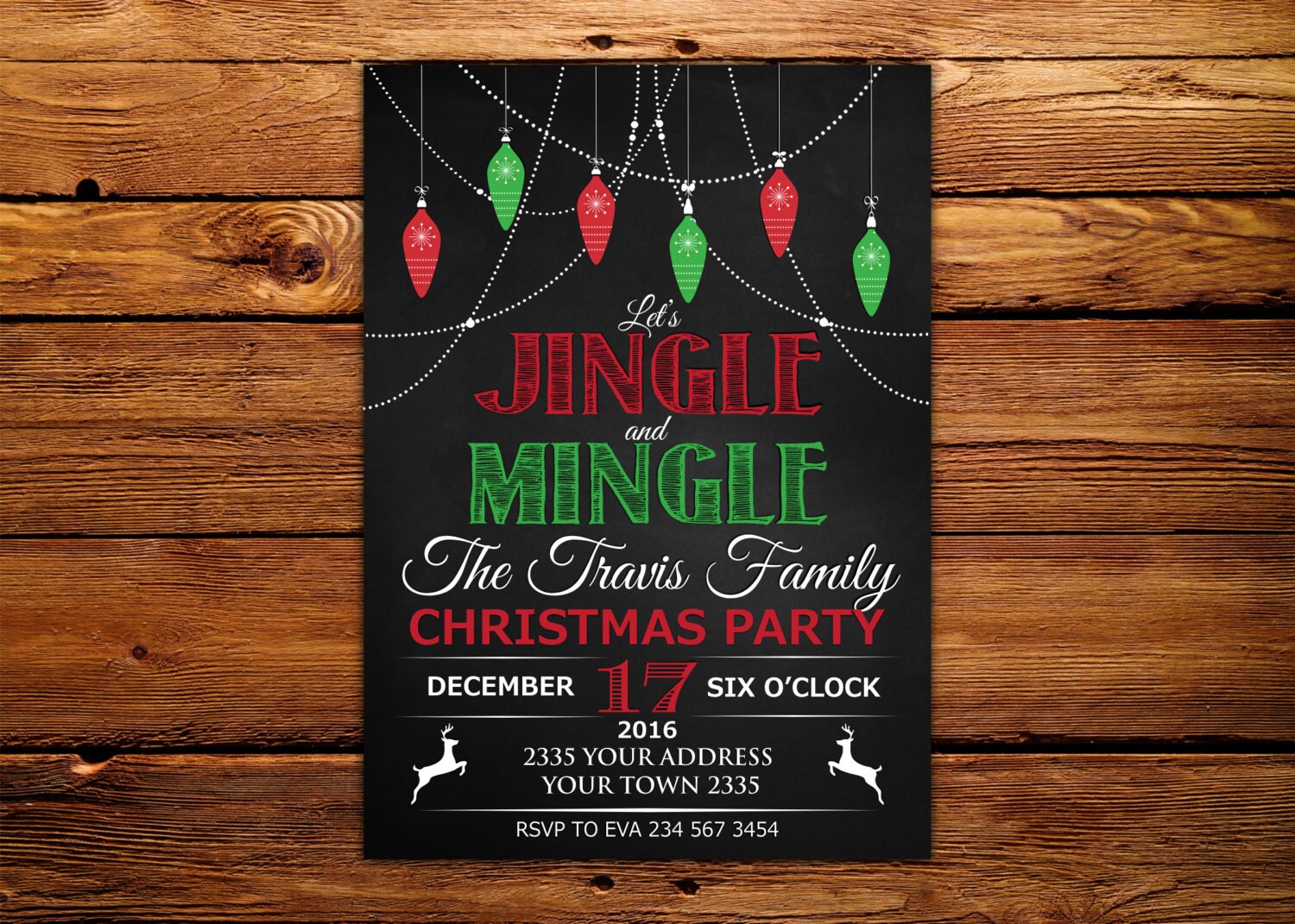 Jingle Mingle Christmas Party Invitation. Christmas Party  Etsy