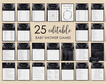 Editable Halloween Baby Shower Games Bundle (Digital Download), Gothic Game Pack, A Little Boo Is Almost Due