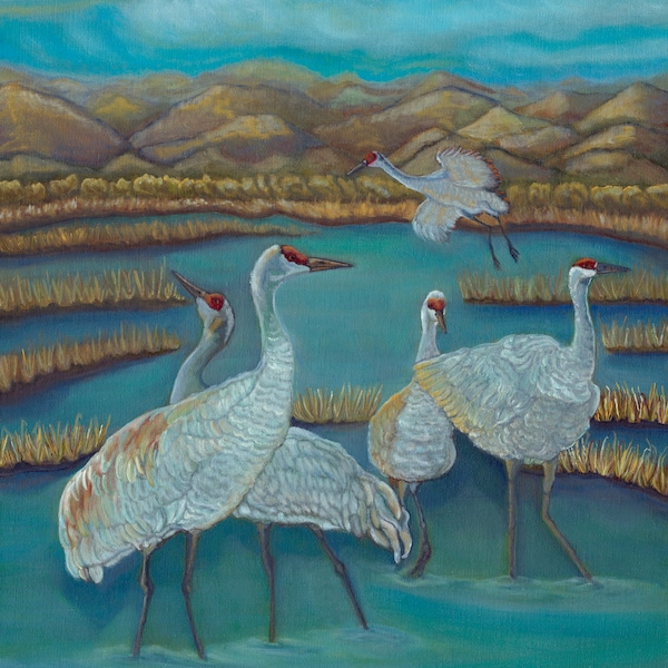 Sandhill Crane Oil Painting - Etsy