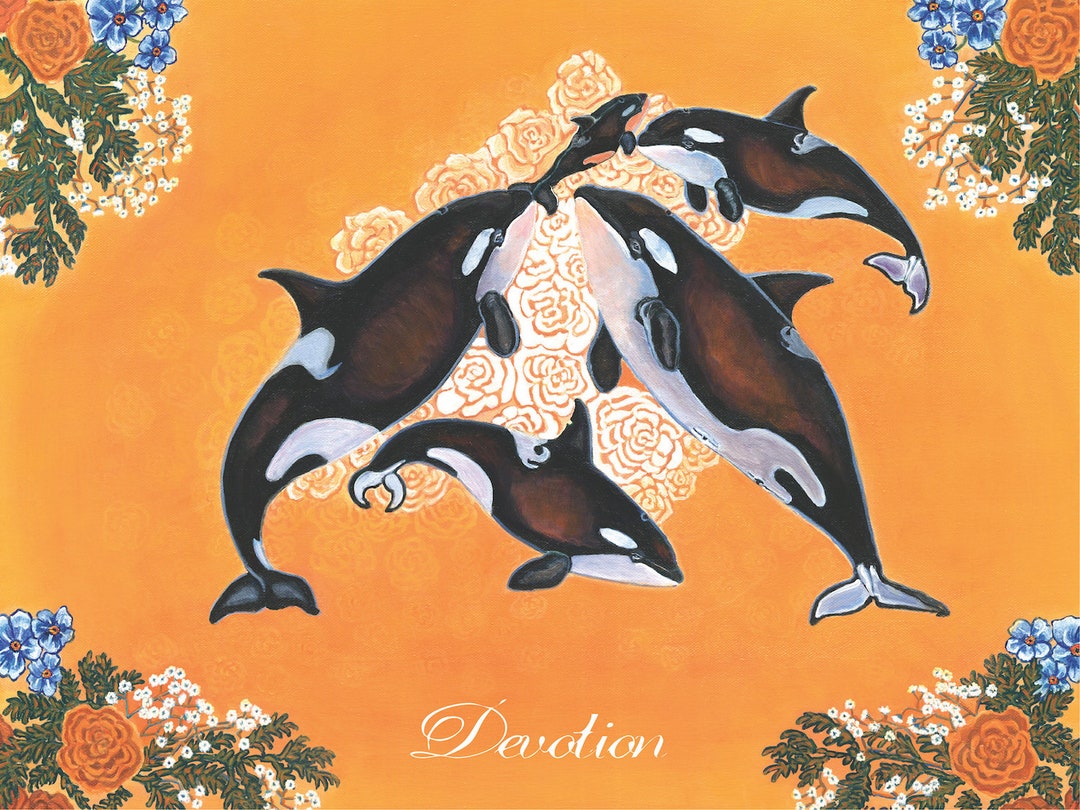 Killer Whale, Mother Orca, Tahlequah ,J Pod, San Juan Islands Southern  Resident Orca 5 X 7 Art Card & Vinyl Sticker Set - Etsy
