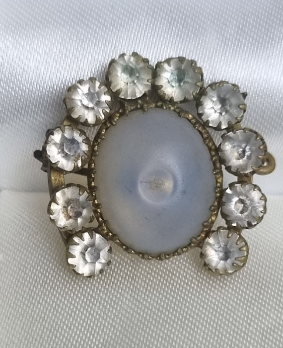 Victorian Opaline Opalescent Glass and Paste Hors… - image 1