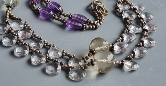 Vintage Citrine Amethyst & Rock Crystal with 925 … - image 3