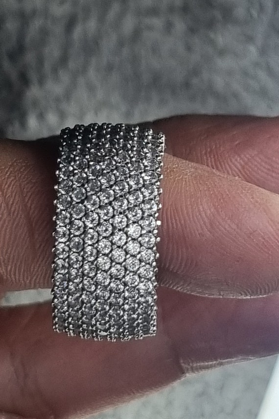 Solid Sterling Silver and Pave-Set CZ Eternity Pi… - image 6