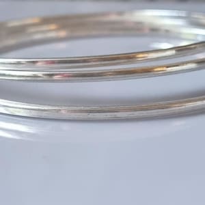 Vintage Solid Sterling Silver 21g Total Weight 3 x Silver Stacking Bangles 6.7cm Diameter