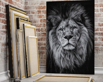 Grote Leeuwenkop Muur Art Canvas Posters En Prints Zwart wit Dieren Schilderijen Op De Muur Decor Foto cuadros|Schilderij & Schoonschrift| - AliExpress
