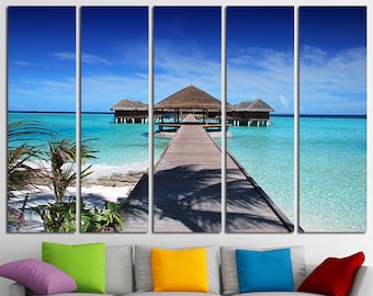 large wall art canvas print tropical island beach ocean view etsy