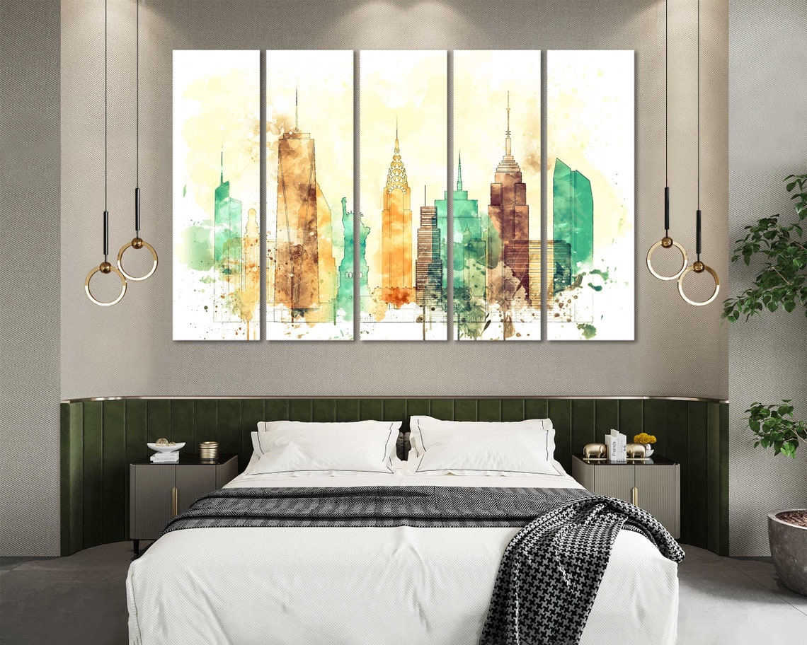New York City Living Room Wall Art New York Bedroom Wall Art | Etsy