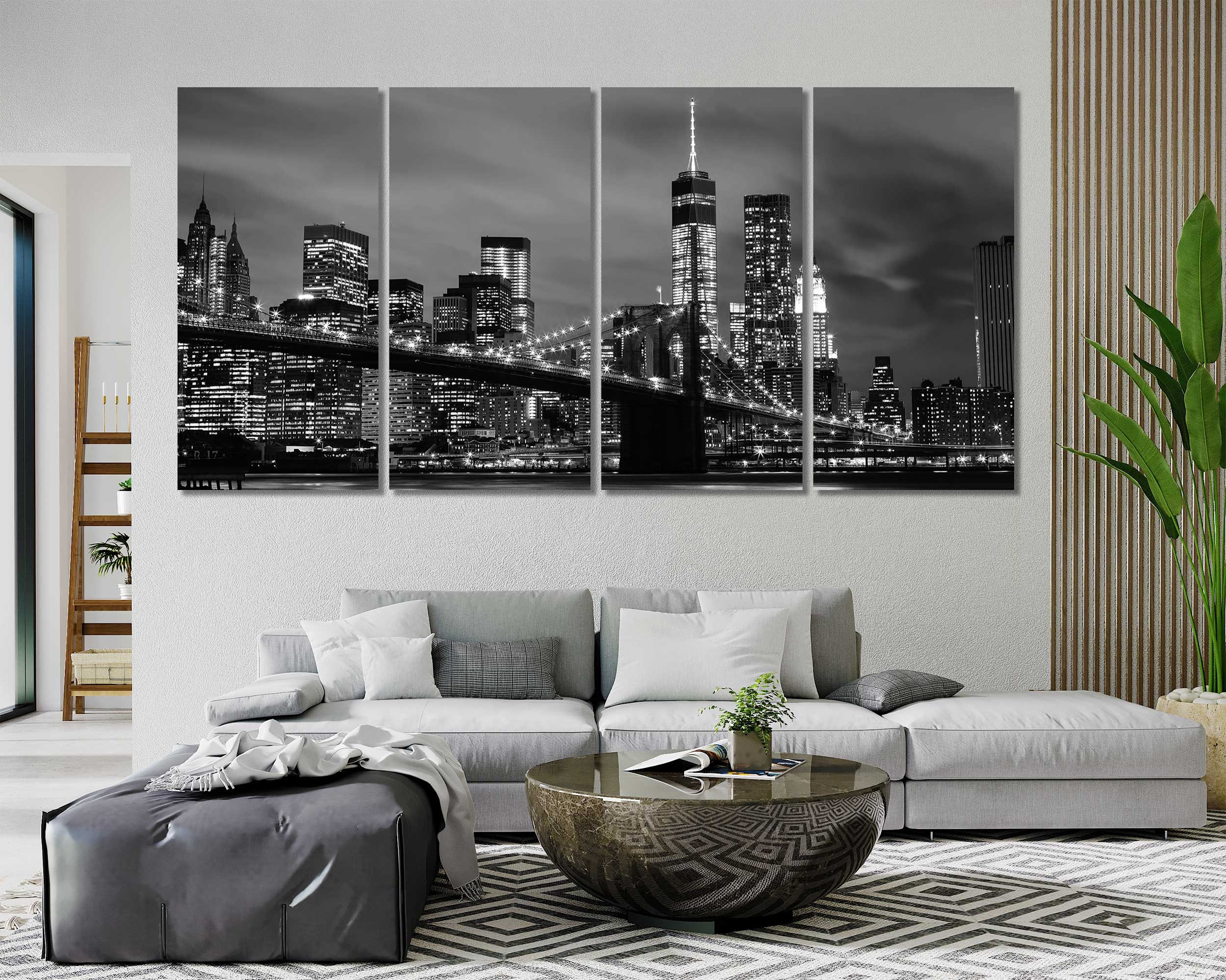 New York City Skyline Photography Print – Manhattan Night Wall Art ...