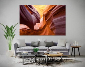 Antelope Canyon Canvas Wall Art, Southwest Desert Landscape for Office Decor