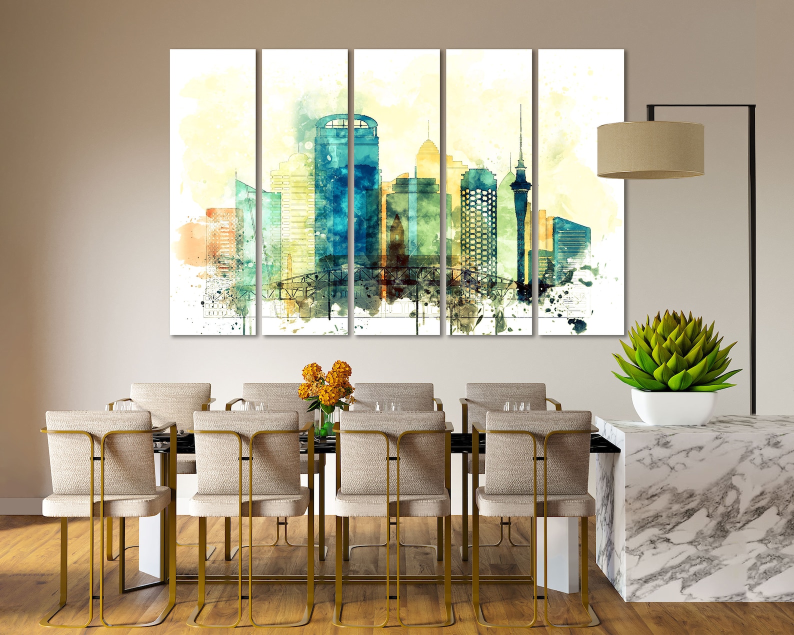 Auckland Watercolor Canvas Prints Wall Art Auckland Artwork | Etsy