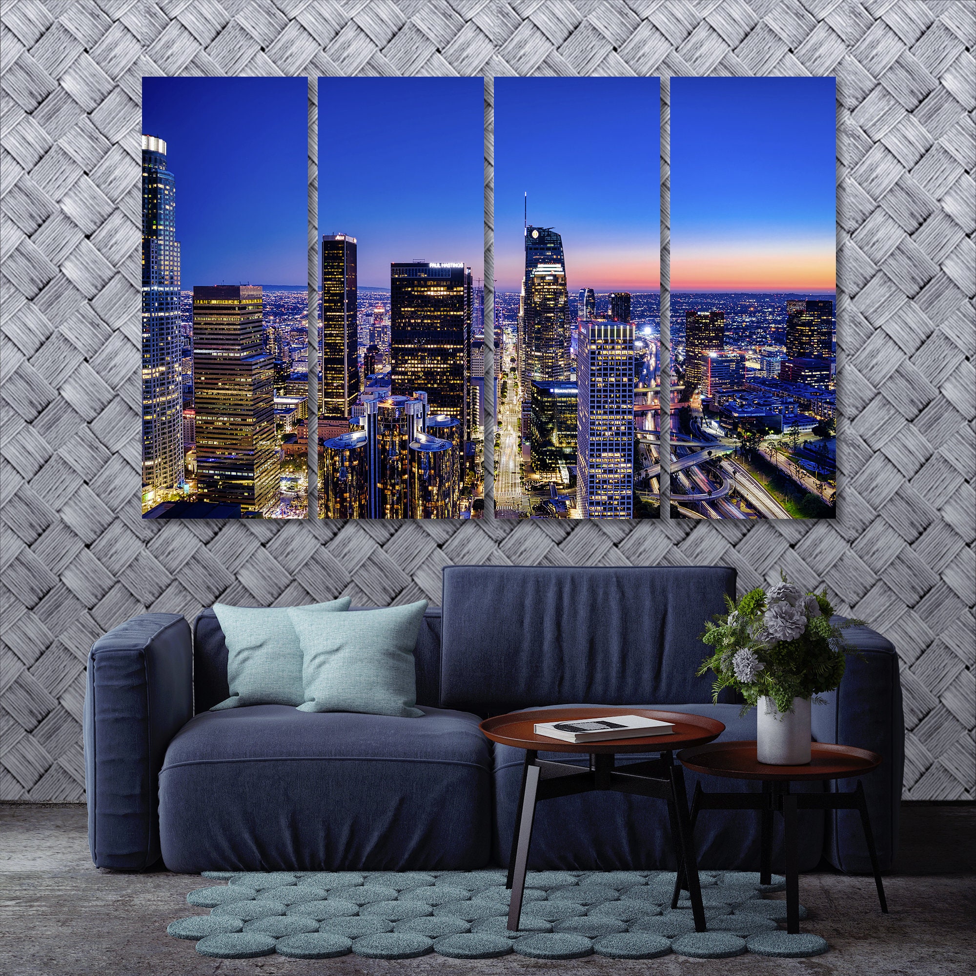 Canvas Set of Los Angeles California Etsy