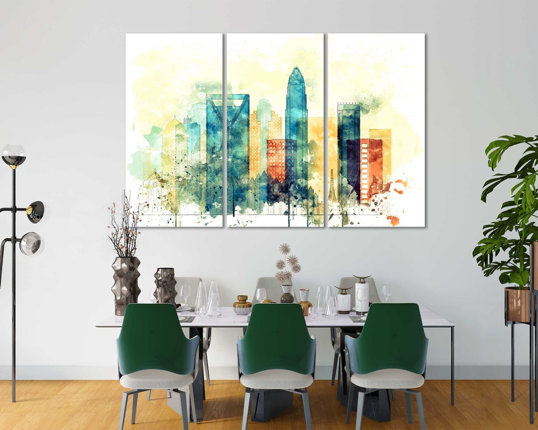 Charlotte Watercolor Canvas Print Set Wall Art Charlotte Etsy