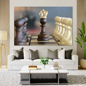 Chess Canvas Wall Art, Chess Multi Panel Wall Decor for home and office, Chess Print Canvas, Chess Art for Gift, Chess Large Decor for Wall