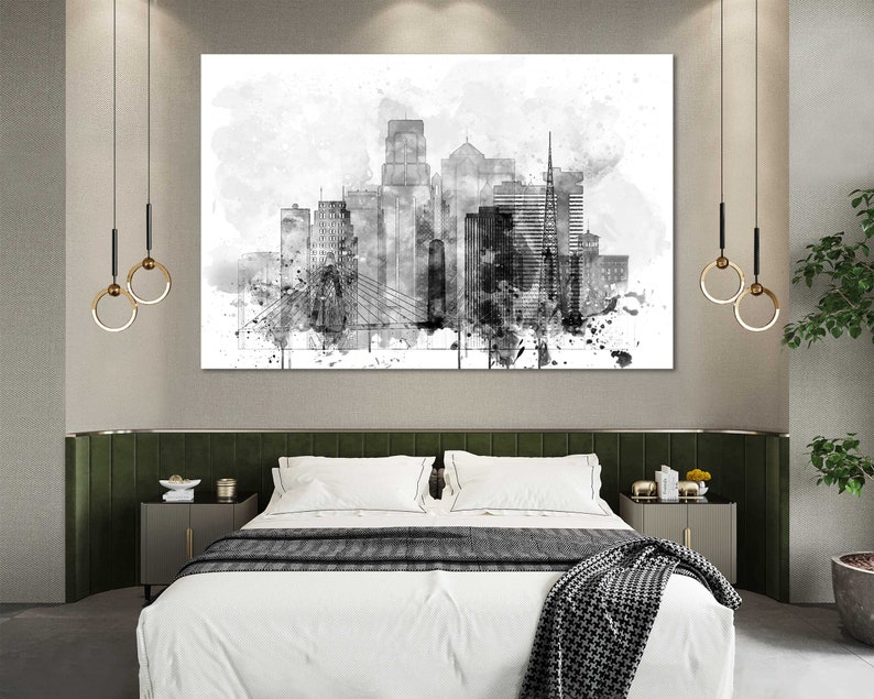 Kansas City Office Wall Decor Kansas City Canvas Art Living Etsy