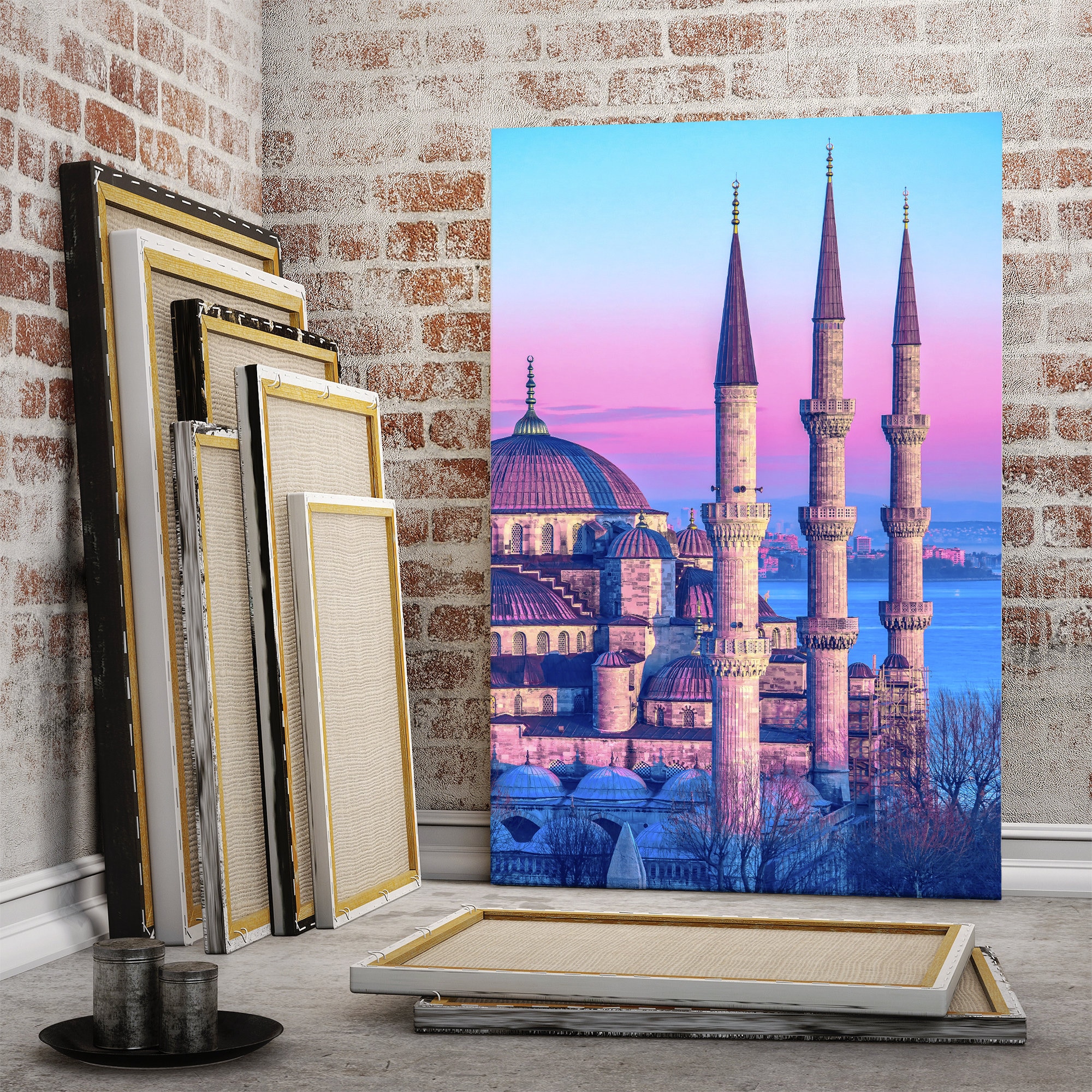 Islamic Wall Art Blue Mosque and The Sea at Istanbul Canvas Print Home Decor Islamic Wall Art Blue Mosque and The Sea at Istanbul Canvas Print Home Decor
