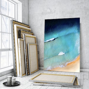 Sea Wave for Wall Decor, Nautical Decor for Home, Sea and Sand Print Canvas, Seascape Painting on Canvas, Beach Art for Gift, Coast Print