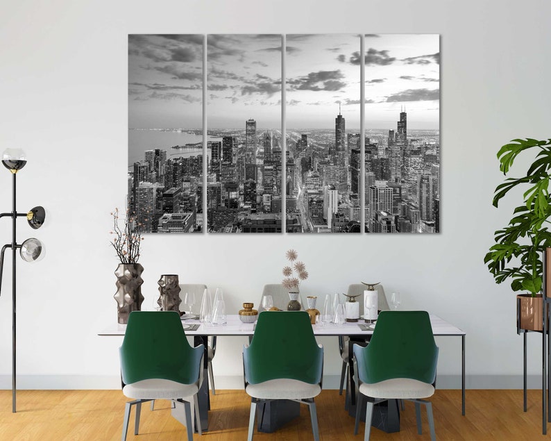 chicago skyline chicago wall art chicago art chicago poster chicago print chicago decor chicago prints chicago canvas chicago canvas art image 10