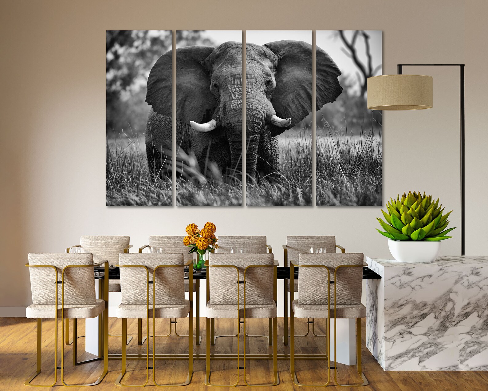 Canvas Set of Elephant Elephant Living Room Wall Decor Ideas | Etsy