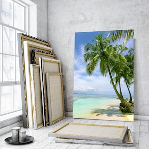 Canvas Decor of Coconut Palm Trees, The palm trees living room wall decor ideas, high trees wall paintings