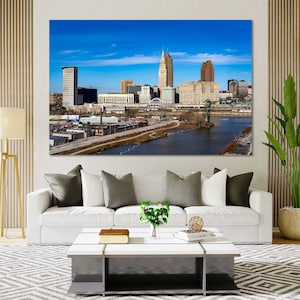 Cleveland Skyline Canvas Set Cleveland Large Wall Art Sale Cleveland Wall Decor Art Cleveland Wall Art Print Cleveland Decoration Wall Print