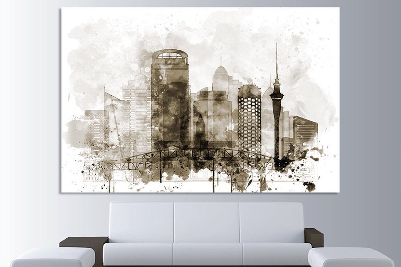 Auckland Watercolor Canvas Prints Wall Art Auckland Artwork Etsy
