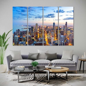 chicago skyline chicago wall art chicago art chicago poster chicago print chicago decor chicago prints chicago canvas chicago canvas art image 8