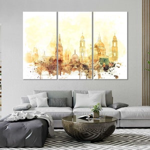 Budapest Watercolor Canvas Prints Wall Art Budapest Artwork Living Room Wall Art Budapest Bedroom Wall Art Sale Modern Style Canvas Set image 5