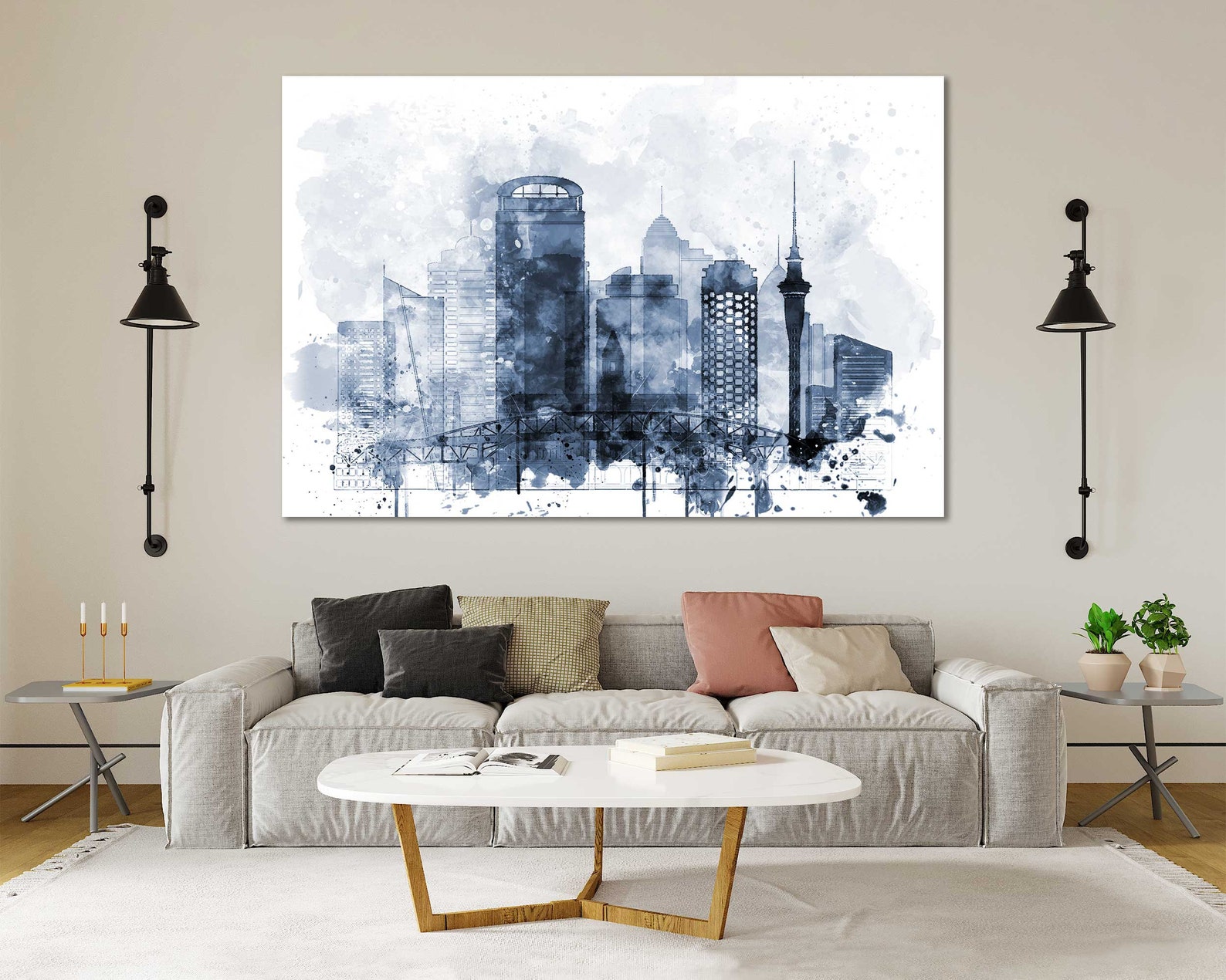 Auckland Watercolor Canvas Prints Wall Art Auckland Artwork | Etsy