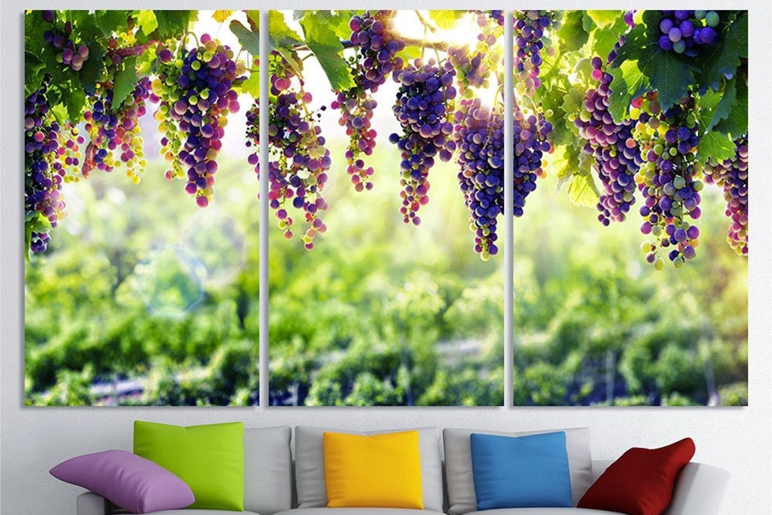 Grapes Kitchen Decor Kitchen Wall Decor Kitchen Art Kitchen Etsy